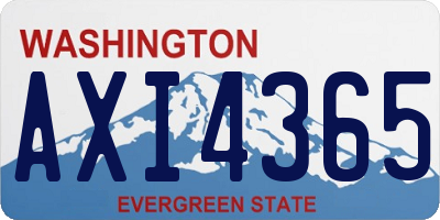 WA license plate AXI4365