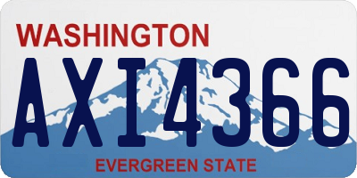 WA license plate AXI4366