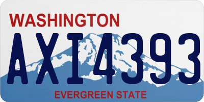 WA license plate AXI4393