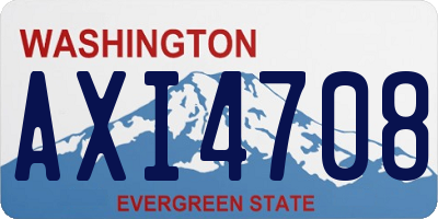 WA license plate AXI4708