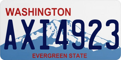 WA license plate AXI4923
