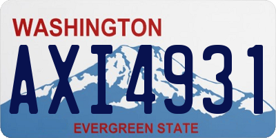 WA license plate AXI4931