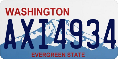 WA license plate AXI4934