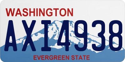 WA license plate AXI4938