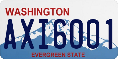 WA license plate AXI6001