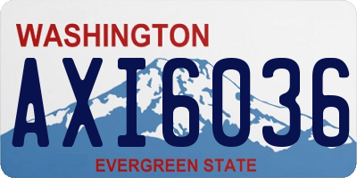 WA license plate AXI6036