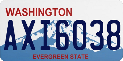 WA license plate AXI6038