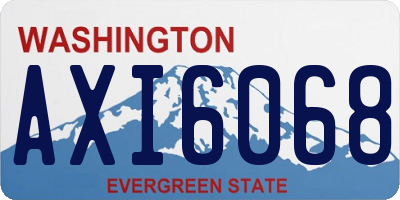 WA license plate AXI6068