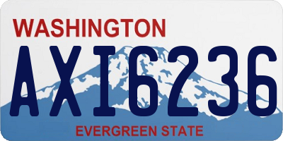 WA license plate AXI6236