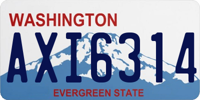 WA license plate AXI6314
