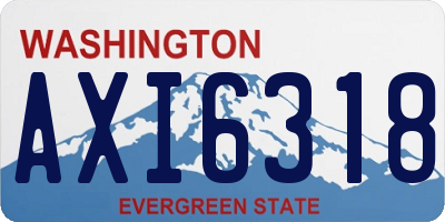 WA license plate AXI6318