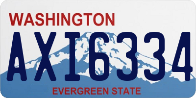WA license plate AXI6334