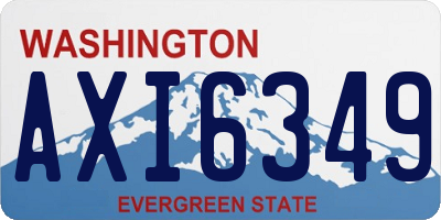 WA license plate AXI6349