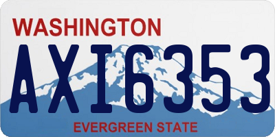WA license plate AXI6353