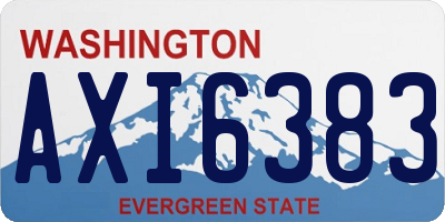WA license plate AXI6383