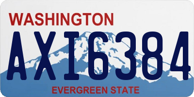 WA license plate AXI6384
