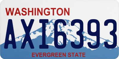 WA license plate AXI6393