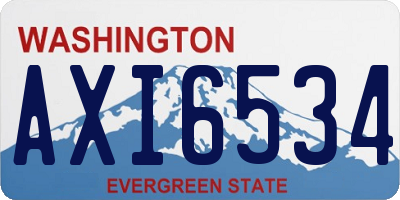 WA license plate AXI6534