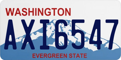 WA license plate AXI6547
