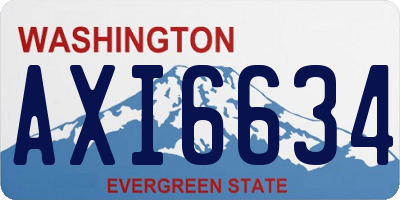 WA license plate AXI6634