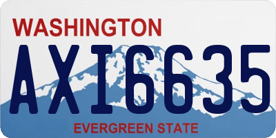 WA license plate AXI6635