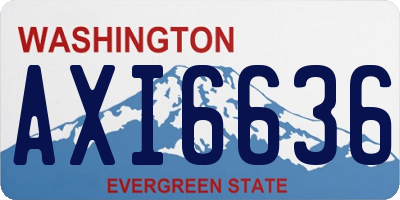 WA license plate AXI6636