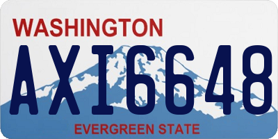 WA license plate AXI6648