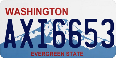 WA license plate AXI6653
