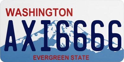 WA license plate AXI6666