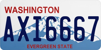 WA license plate AXI6667