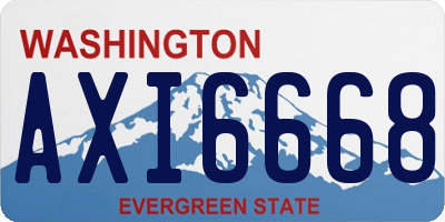 WA license plate AXI6668