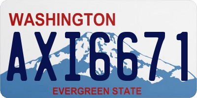 WA license plate AXI6671