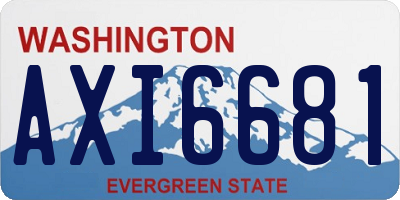 WA license plate AXI6681