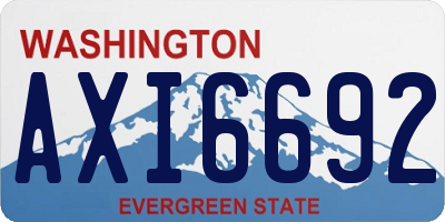 WA license plate AXI6692