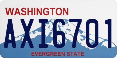 WA license plate AXI6701