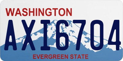 WA license plate AXI6704