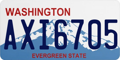 WA license plate AXI6705
