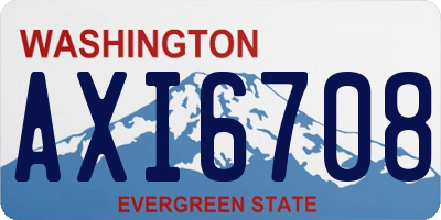 WA license plate AXI6708