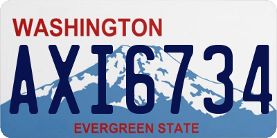 WA license plate AXI6734