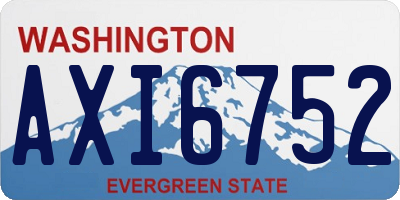 WA license plate AXI6752