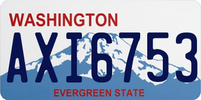 WA license plate AXI6753