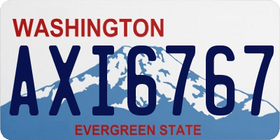 WA license plate AXI6767
