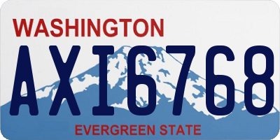WA license plate AXI6768