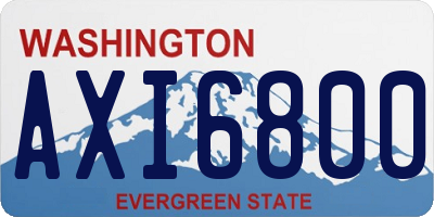 WA license plate AXI6800