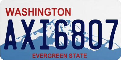 WA license plate AXI6807