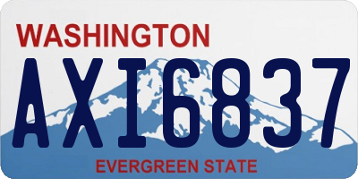 WA license plate AXI6837
