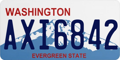 WA license plate AXI6842