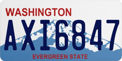 WA license plate AXI6847