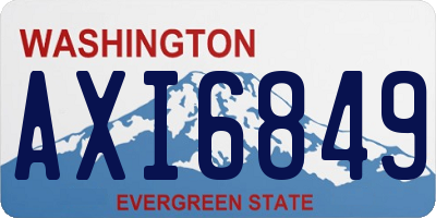 WA license plate AXI6849