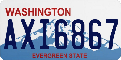 WA license plate AXI6867